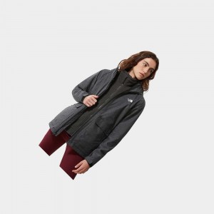 3 in 1 Jackets The North Face New Fleece Triclimate Mujer Negros Grises | 94210-XJBV
