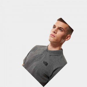 Camisa Polo The North Face Piquet Hombre Grises Negros | 09531-UZDX