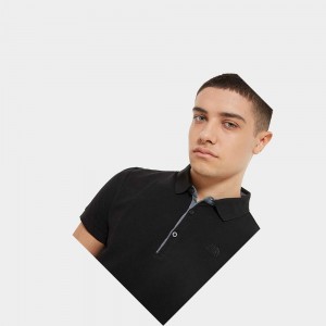Camisa Polo The North Face Premium Piquet Hombre Negros | 35142-KYMQ