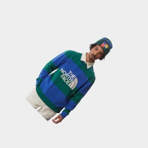 Camisas The North Face Colour Block Rugby Hombre Verdes Azules | 84627-SNBW