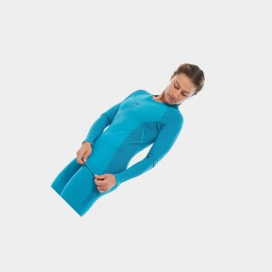 Camiseta The North Face Active Long Sleeve Mujer Azules | 85134-KYSN