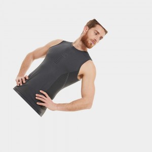 Camiseta The North Face Active Sleeveless Hombre Grises Negros | 04619-ZWGP