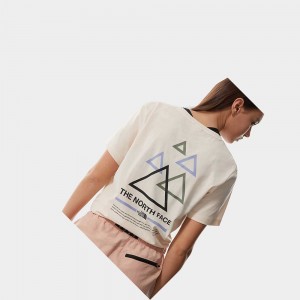 Camiseta The North Face Boyfriend Triangle Mujer Blancos Verdes Lavanda | 89651-EVIR