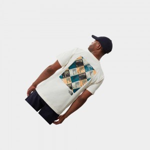 Camiseta The North Face Climb Graphic Hombre Blancos Multicolor | 72348-UFWV