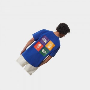Camiseta The North Face Colour Block Hombre Azules | 82463-TPYI