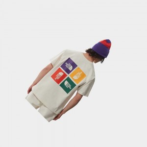 Camiseta The North Face Colour Block Hombre Blancos | 87194-NTUH