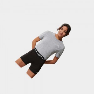 Camiseta The North Face Crop Mujer Grises Claro | 97238-NIZB