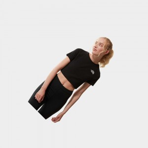 Camiseta The North Face Crop Mujer Negros | 52783-GIHK