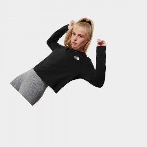 Camiseta The North Face Cropped Long-sleeve Mujer Negros | 01594-HSFG