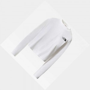 Camiseta The North Face Cropped Long-sleeve Mujer Blancos | 18695-TFHY