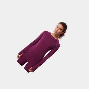 Camiseta The North Face Dotknit Baselayer Mujer Morados | 18654-NEQH