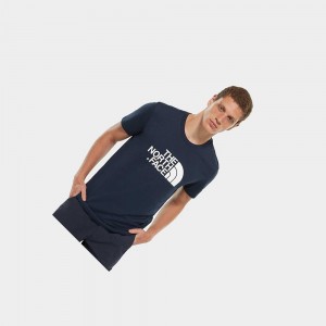 Camiseta The North Face Easy Hombre Azul Marino Blancos | 98076-LJAE