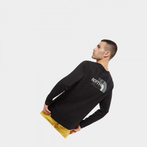 Camiseta The North Face Easy Long-sleeve Hombre Negros Grises | 78619-SEGF