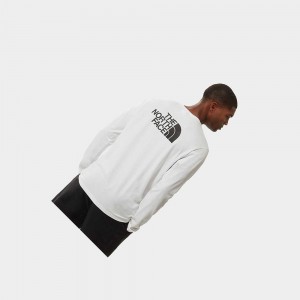 Camiseta The North Face Easy Long-sleeve Hombre Blancos | 02513-RAZF