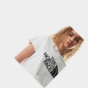 Camiseta The North Face Easy Mujer Blancos | 36520-EIVJ