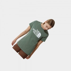 Camiseta The North Face Easy Mujer Verdes | 01753-BAXC