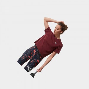 Camiseta The North Face Foundation Cropped Mujer Rojos | 36574-DRCT