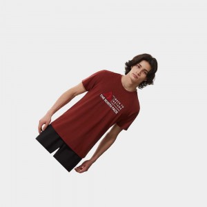 Camiseta The North Face Foundation Graphic Hombre Rojos Oscuro | 59621-ZYJT