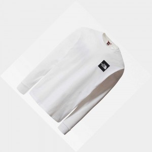 Camiseta The North Face Long-sleeve Boruda Hombre Blancos | 01742-XEWO