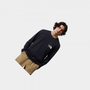 Camiseta The North Face Long-sleeve Tissaack Hombre Azul Marino | 49507-QMVL