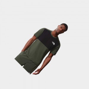 Camiseta The North Face Mountain Athletics Hybrid Hombre Negros | 08512-YUHL