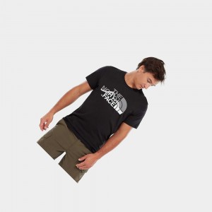 Camiseta The North Face Mountain Line Hombre Negros | 65214-XIZQ