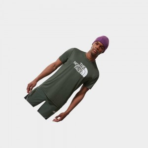 Camiseta The North Face Reaxion Easy Hombre Verde Oliva Verdes | 97086-EGYH
