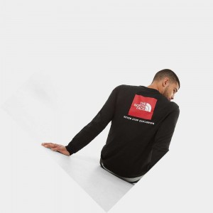 Camiseta The North Face Red Box Long-sleeve Hombre Negros | 54629-AEYP