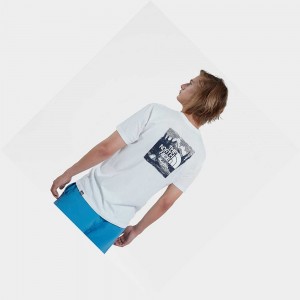 Camiseta The North Face Redbox Celebration Hombre Blancos Azul Marino | 37015-ZBDV