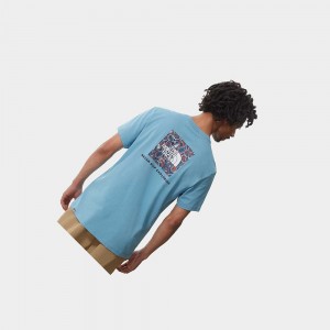 Camiseta The North Face Redbox Hombre Azules Grises | 29536-JAVM