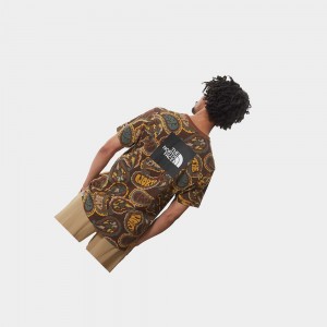 Camiseta The North Face Redbox Hombre Verdes Oscuro Marrom Grises | 54720-WJLR