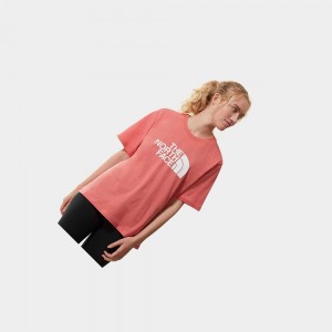 Camiseta The North Face Relaxed Easy Mujer Rosas | 18395-WGCH