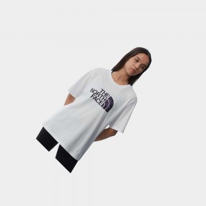 Camiseta The North Face Relaxed Easy Mujer Blancos Morados Leopardo | 97402-CVPR