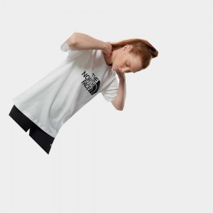 Camiseta The North Face Relaxed Easy Mujer Blancos Negros | 49587-EKDQ