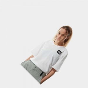 Camiseta The North Face Relaxed Fine Mujer Blancos | 60758-UMWG