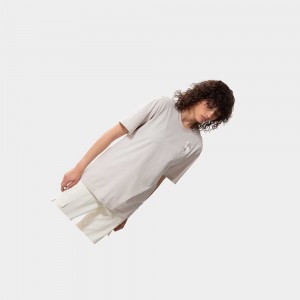 Camiseta The North Face Relaxed Fine Mujer Plateados Grises Leopardo | 39457-BRDN
