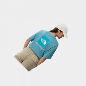 Camiseta The North Face Relaxed Redbox Mujer Azules | 28319-SPYB