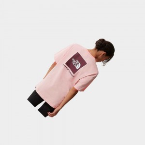 Camiseta The North Face Relaxed Redbox Mujer Rosas | 47125-VKYS