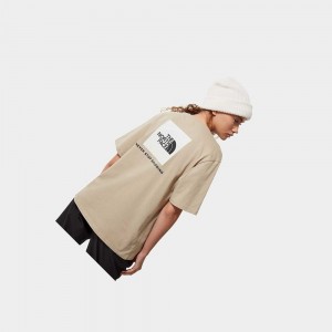 Camiseta The North Face Relaxed Redbox Mujer Blancos | 48395-VOCZ