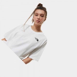 Camiseta The North Face Relaxed Simple Dome Mujer Blancos | 57482-UQGH