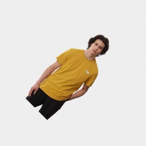 Camiseta The North Face Simple Dome Hombre Amarillos | 90264-DFMR