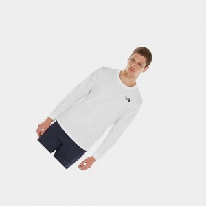 Camiseta The North Face Simple Dome Long-sleeve Hombre Blancos | 75698-OPKY