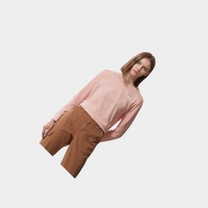 Camiseta The North Face Simple Dome Long-sleeve Mujer Rosas Marrom | 30427-GLKB
