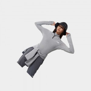 Camiseta The North Face Tekware Long-sleeve Cropped Mujer Grises | 80374-QUGH