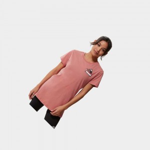 Camiseta The North Face Threeyama Mujer Rosas | 96402-JYPL