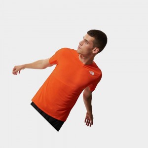 Camiseta The North Face True Run Hombre Naranjas | 04312-TDEU