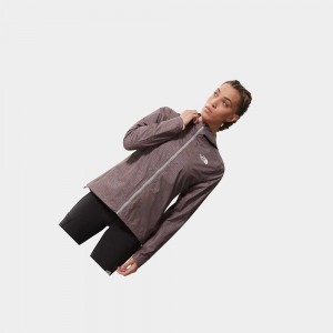Chaqueta Impermeable The North Face Printed First Dawn Mujer Grises Oscuro Morados | 30782-CGZN
