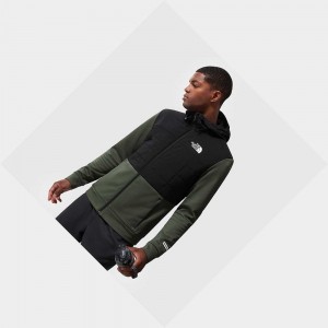 Chaqueta Softshell The North Face Mountain Athletics Hybrid Fleece Hombre Verde Oliva Verdes | 85463-YMJG