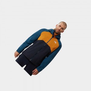 Chaqueta Softshell The North Face Stratos Hooded Hombre Azul Marino Amarillos Azules | 73862-ZFXO