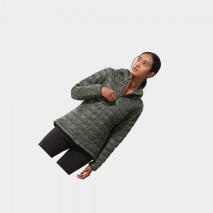 Chaquetas Aislantes The North Face Thermoball™ Eco Hooded Mujer Verde Oliva Verdes | 63457-RNBF
